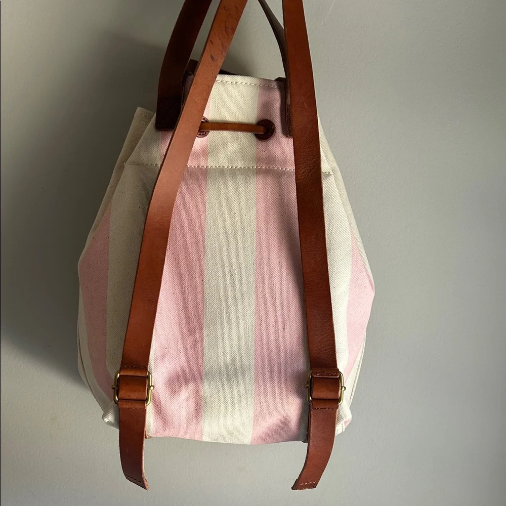 Madewell Somerset Stripe Canvas & Leather Backpack